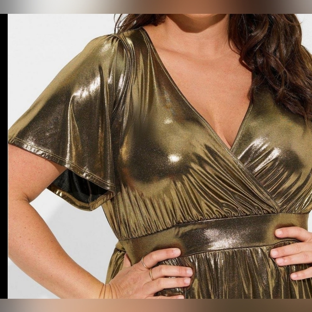 Liquid Shine Surplice Peplum Top